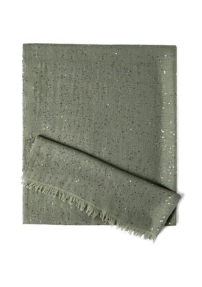Brunello Cucinelli fringed scarf - Green