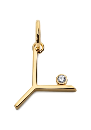 Monica Vinader Initial Y solitaire-diamond pendant - Gold