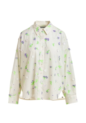 Essentiel Antwerp Jimena floral-embroidered shirt - White