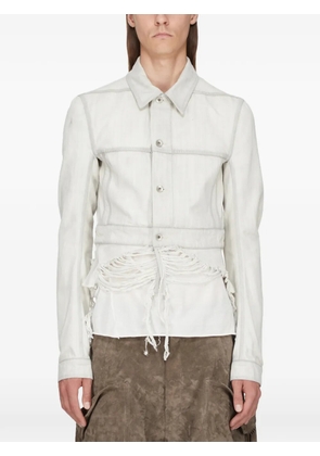 Rick Owens frayed-detail overshirt - White