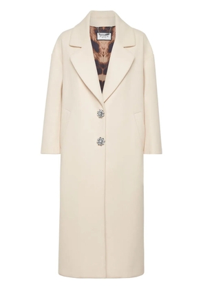 Philipp Plein crystal-embroidered skull coat - Neutrals