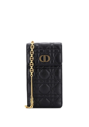 Christian Dior Pre-Owned Caro Phone Holder with Chain Cannage Quilt Calfskin crossbody bag - Black