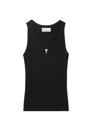 AMI Paris embroidery tank top - Black