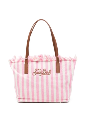 MC2 Saint Barth striped fringed beach bag - Pink