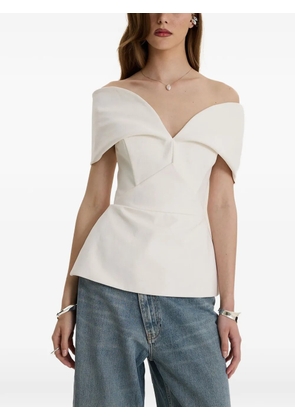 MOOS STUDIO Denim Muse off-shoulder top - White