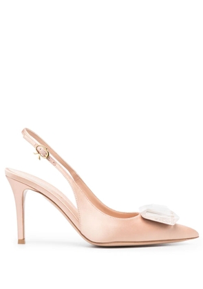 Gianvito Rossi satin crystal pumps - Neutrals