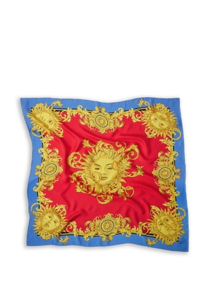 Versace printed silk twill scarf 90 cm - Red