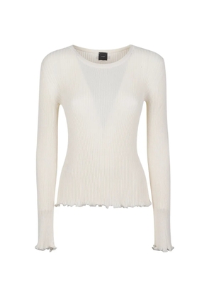 PINKO ruffled knitted top - Neutrals