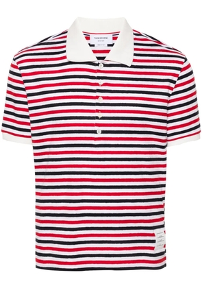 Thom Browne RWB-striped polo shirt - Red