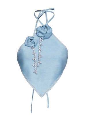 AREA crystal-embellished top - Blue