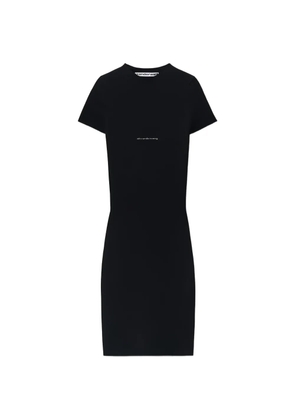 Alexander Wang logo-detail short-sleeve crewneck mini dress - Black