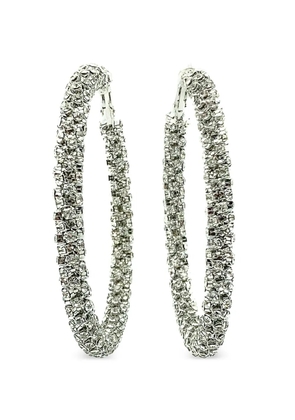 Jennifer Gibson Jewellery 2000s megahuge crystal silver hoop earrings