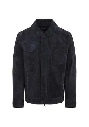 Yves Salomon pocket leather jacket - Blue
