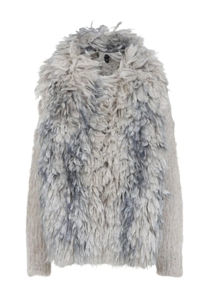 Giorgio Armani shaggy high-neck cardigan - Pink