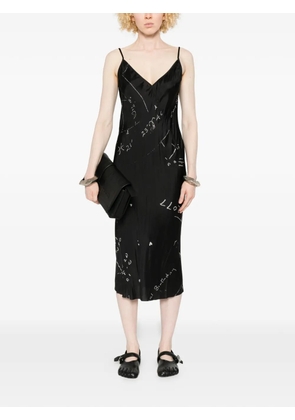 Rick Owens printed slip midi dress - Black