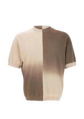 Emporio Armani textured knit gradient cotton sweater - Brown