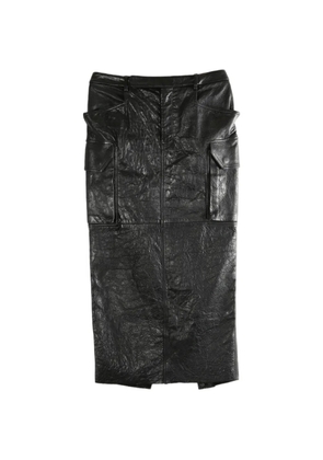 Rick Owens flap-pocket split midi skirt - Black