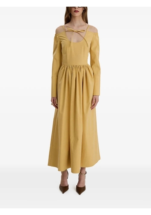 MOOS STUDIO Golden Hour cold-shoulder tie maxi dress - Yellow