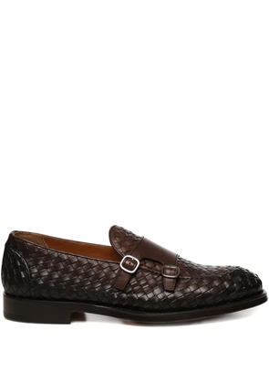 Doucal's woven leather monk shoes - Brown