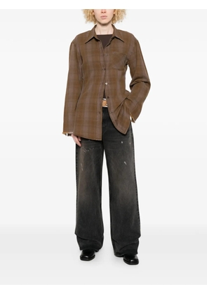 OUR LEGACY Daisy checked pocket shirt - Brown