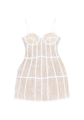 Giuseppe Di Morabito lace panelled mini dress - White
