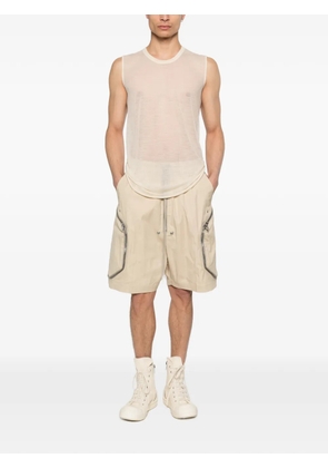 Rick Owens Heizer Bela zip drawstring shorts - Neutrals
