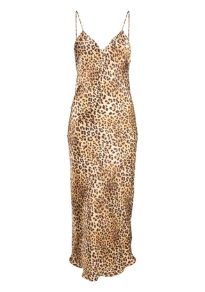 Gilda & Pearl Golden Hollywood leopard-print silk midi dress - Brown