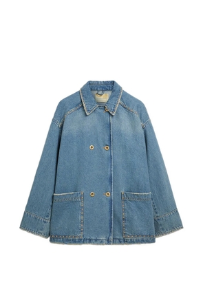 Momoni stud-embellished double-breasted jacket - Blue