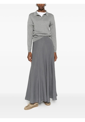 Peserico zip-fastening A-line maxi skirt - Blue