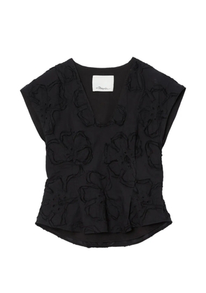 3.1 Phillip Lim floral V-neck blouse - Black