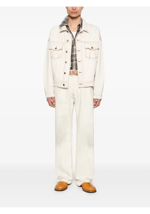 RHUDE distressed denim jacket - Neutrals