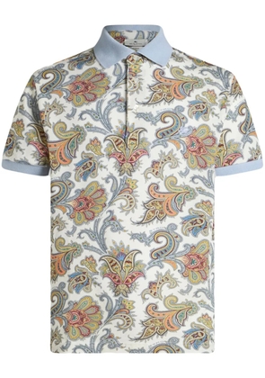 ETRO paisley cotton polo shirt - White