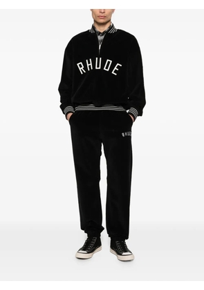 RHUDE logo velour track pants - Black