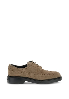 Hogan suede perforated-details oxford shoes - Neutrals