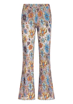ETRO floral-print lace flared trousers - Pink