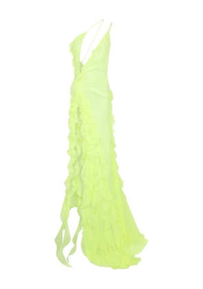 DSQUARED2 Ivy ruffled-detail maxi dress - Green