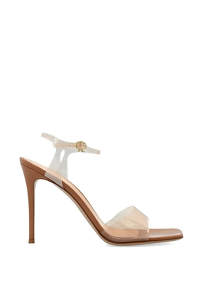 Gianvito Rossi Cher square toe leather heeled sandals - White