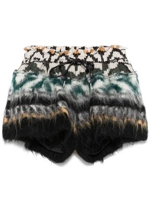 sacai pattern-jacquard shorts - Black