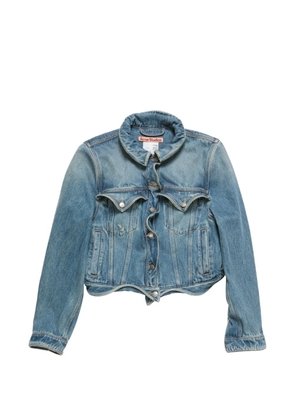 Acne Studios wavy-construction buttoned denim jacket - Blue