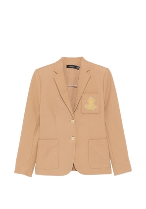 Lauren Ralph Lauren embroidery-detail chest-pocket blazer - Neutrals