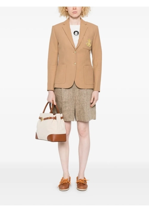 Lauren Ralph Lauren embroidery-detail chest-pocket blazer - Neutrals