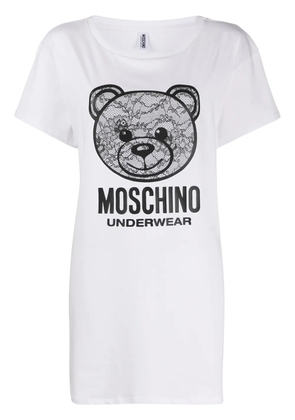 Moschino Teddy logo print nightie - White
