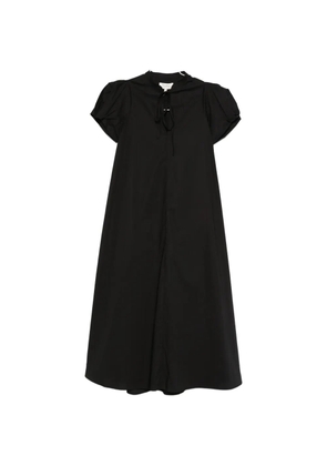 PSOPHIA puff-sleeve tie-neck midi dress - Black