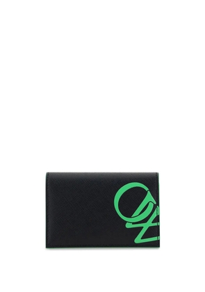 Off-White logo-print card holder - Black