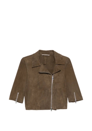 THE JACK LEATHERS Mimi suede biker jacket - Green