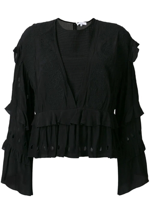 IRO embroidered ruffle blouse - Black