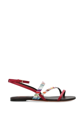 Missoni strap detail sandals - Red