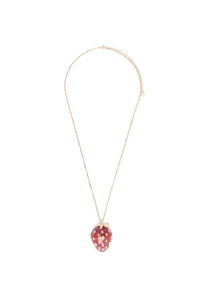 Swarovski strawberry-pendant necklace - Gold