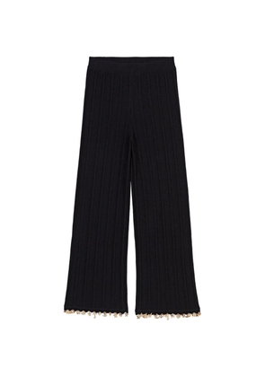 Maje scalloped embellished trousers - Black