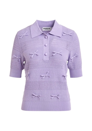 Essentiel Antwerp bow-detail polo top - Purple